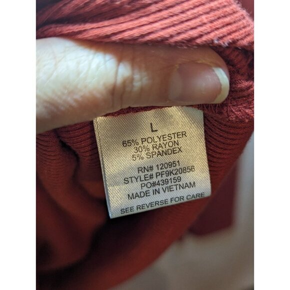 Pink Rose Women's Size Large Burnt Orange Long Sleeve Blouse With Twist Front - Picture 6 of 11